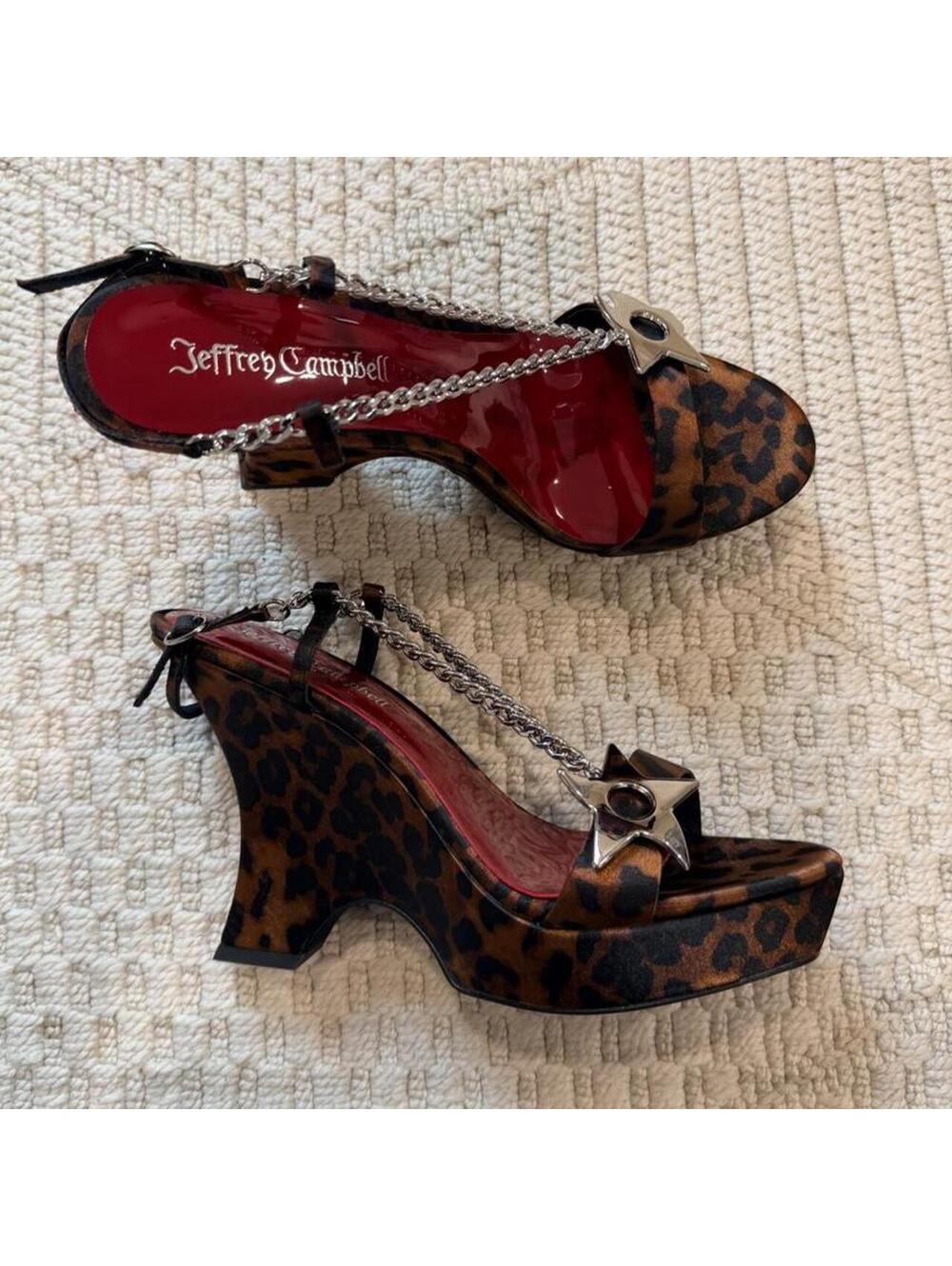 Jeffrey Campbell Hottie Slingback Wedge Satin Sandals